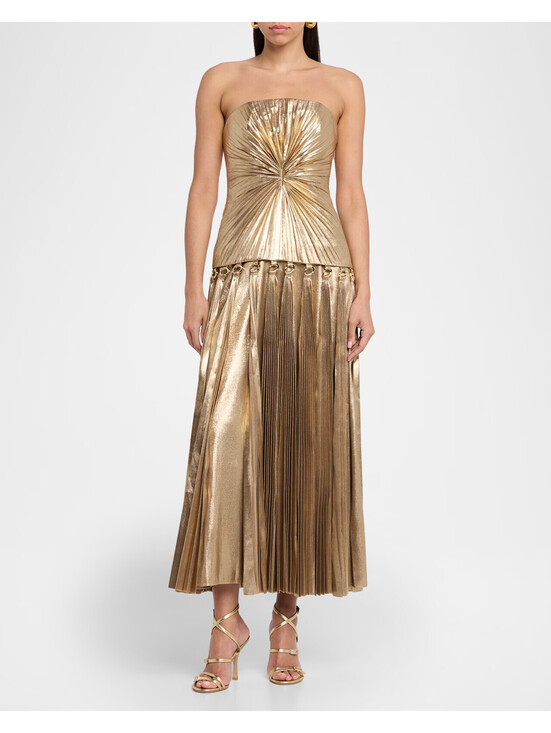 Acler Dresses & Skirts - NEW, Acler Fintry Metallic Strapless Dress in Gold Sz 4 #MD2141